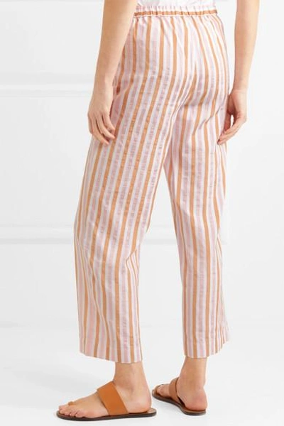 Shop Frame Striped Jacquard Wide-leg Pants In Orange