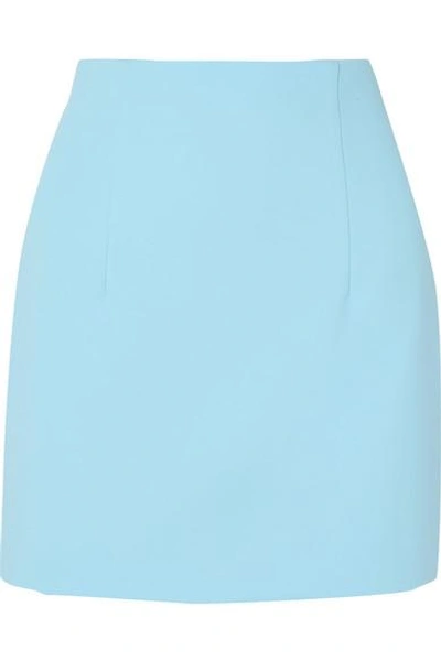 Shop Off-white Crepe Mini Skirt In Light Blue