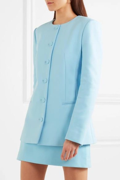 Shop Off-white Crepe Blazer In Light Blue