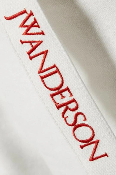 Shop Jw Anderson Tea Towel Woven Linen Shorts In White