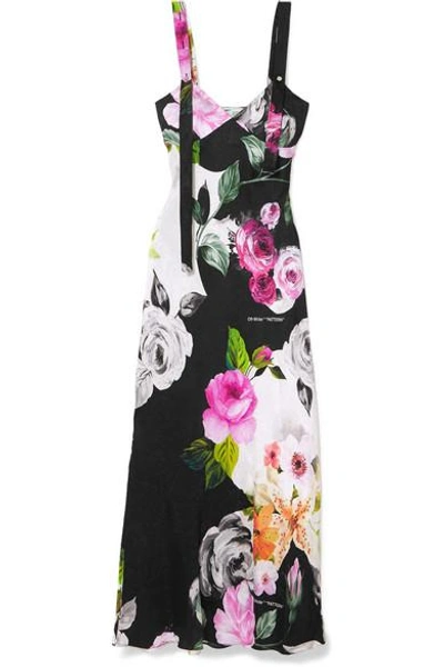 Shop Off-white Printed Silk-jacquard Dress