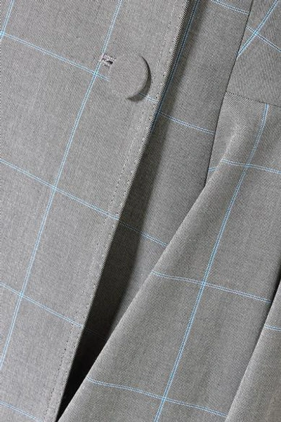 Shop Off-white Asymmetric Checked Cotton Blazer In Gray