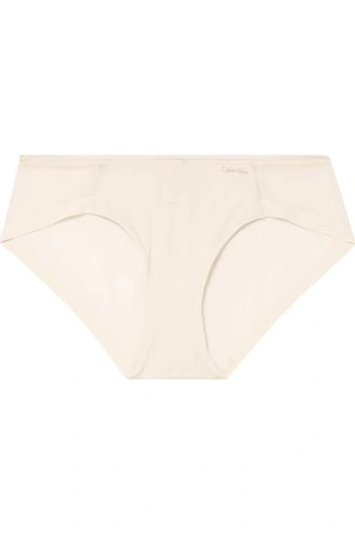 Shop Calvin Klein Underwear Sculpted Stretch-jersey And Mesh Briefs In Ivory
