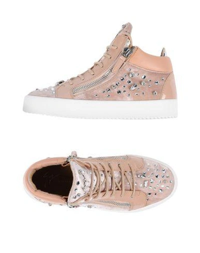 Shop Giuseppe Zanotti Sneakers In Pale Pink