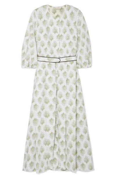 Shop Emilia Wickstead Hilary Printed Cotton-poplin Dress In White