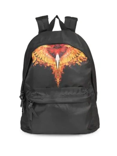 Shop Marcelo Burlon County Of Milan Flame Wing Backpack In Black Multi
