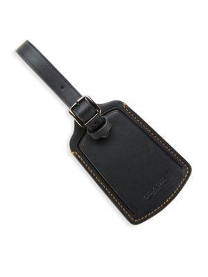 coach leather luggage tags