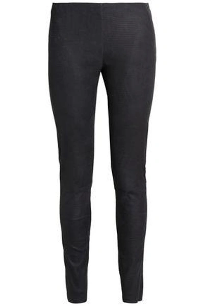 Shop Drome Woman Lizard-effect Leather Leggings Gunmetal