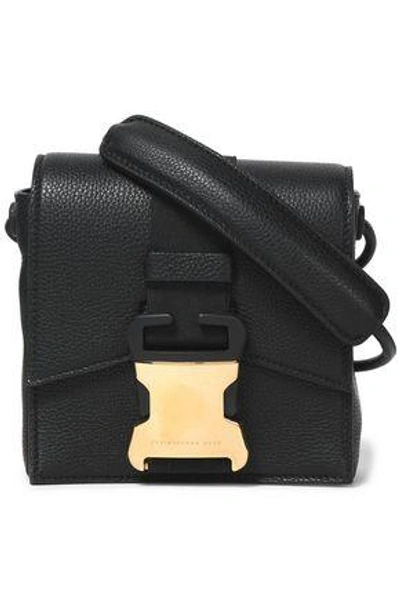 Shop Christopher Kane Woman Textured-leather Shoulder Bag Black