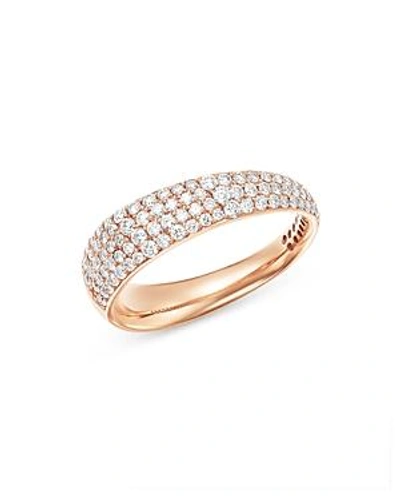 Shop Roberto Coin 18k Rose Gold Scalare Pave Diamond Ring In White/rose Gold