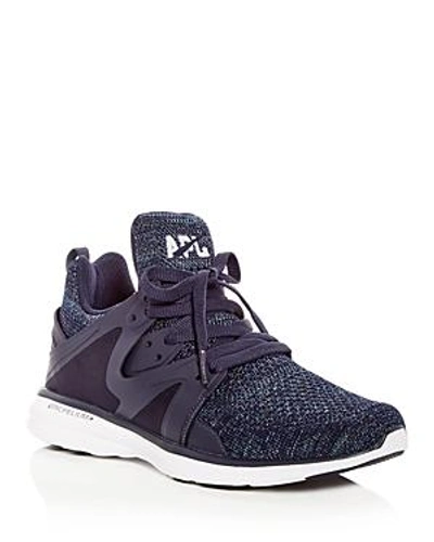 Shop Apl Athletic Propulsion Labs Women's Ascend Knit Lace Up Sneakers In Indigo