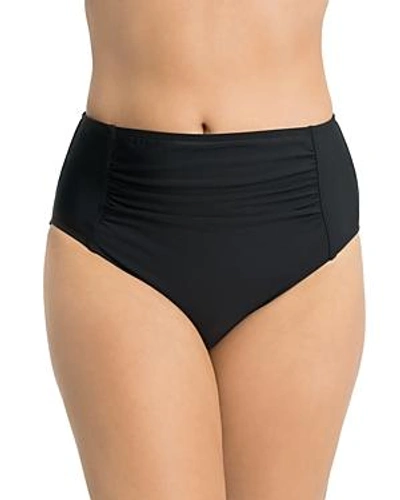 Shop Shape Solver Ultra High Waist Shirred Bikini Bottom In Black