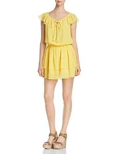 Shop Kobi Halperin Darcie Flutter Dress In Canary Yellow