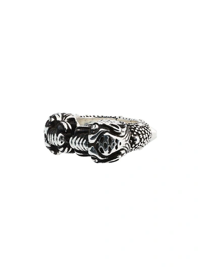 Shop Gucci Tiger Heads Ring - Metallic