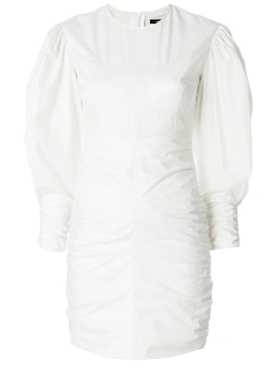 Shop Isabel Marant Ruched Mini Dress - White