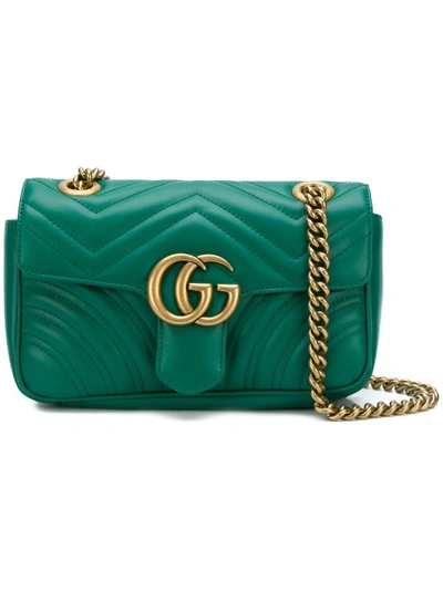 Shop Gucci Marmont Matelassé Mini Bag - Green