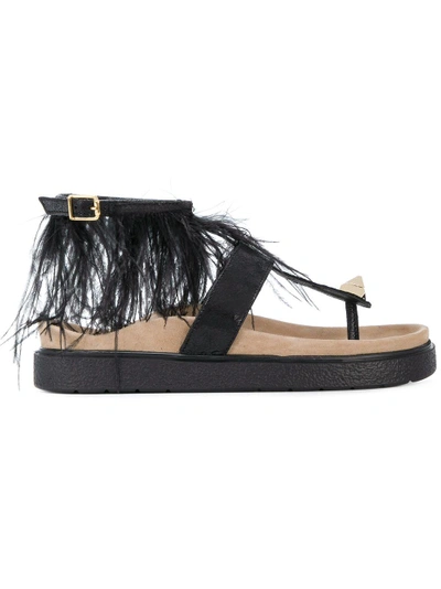 Shop Inuiki Feather Detail Sandals