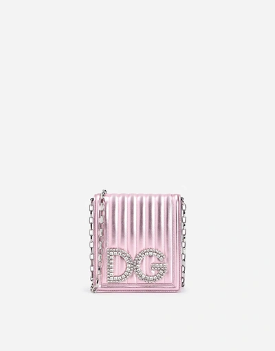 Shop Dolce & Gabbana Dg Girls Cross-body Bag In Quilted Mordoré Nappa Leather In Pink
