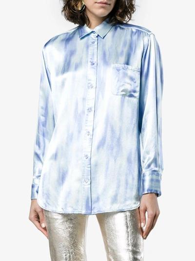 Shop Sies Marjan Tie Dye Long Sleeve Buttoned Shirt In Blue