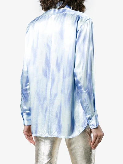 Shop Sies Marjan Tie Dye Long Sleeve Buttoned Shirt In Blue