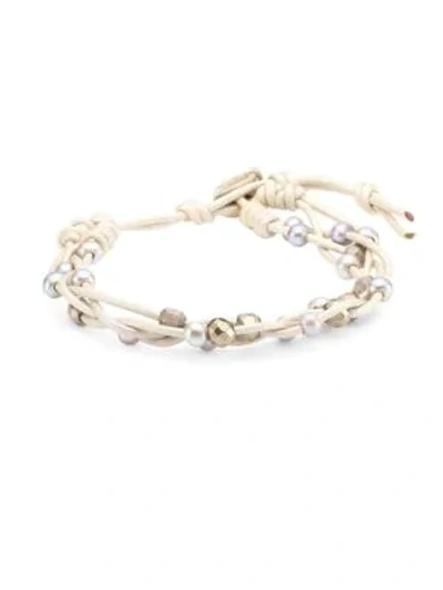 Shop Chan Luu Pearl Pendant Silver Chain Mix Bracelet