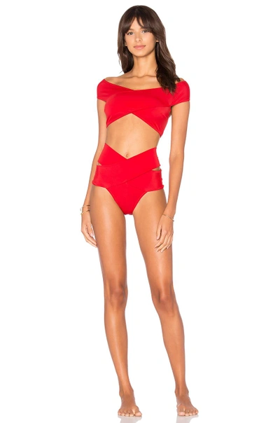Shop Oye Swimwear Lucette Bikini Set In Red