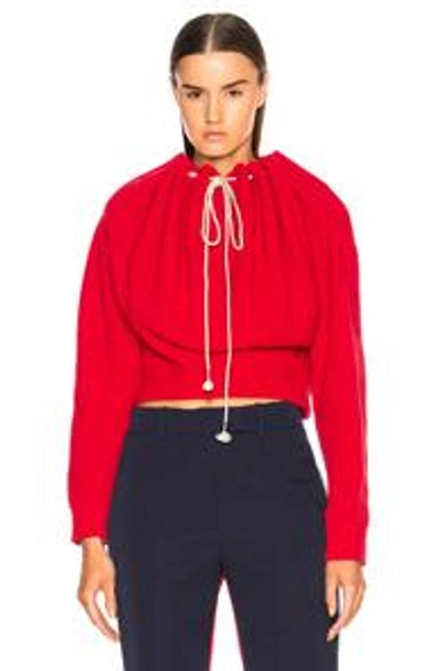 Shop Calvin Klein 205w39nyc Drawstring Neck Sweater In Red