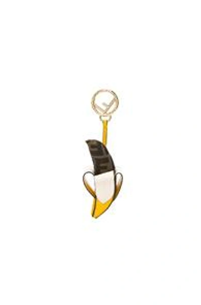 Shop Fendi Banana Charm In Yellow