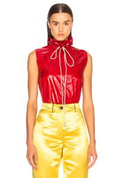 Shop Calvin Klein 205w39nyc Drawstring Neck Top In Red