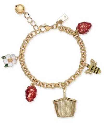 Shop Kate Spade New York Gold-tone Picnic Charm Bracelet In Multi