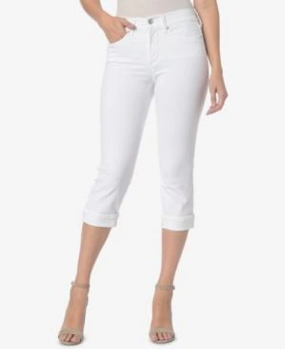 Shop Nydj Marilyn Cropped Tummy-control Jeans In Optic White