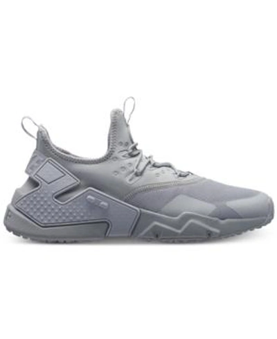 Shop Nike Men's Air Huarache Run Drift Casual Sneakers From Finish Line In Wolf Grey/white