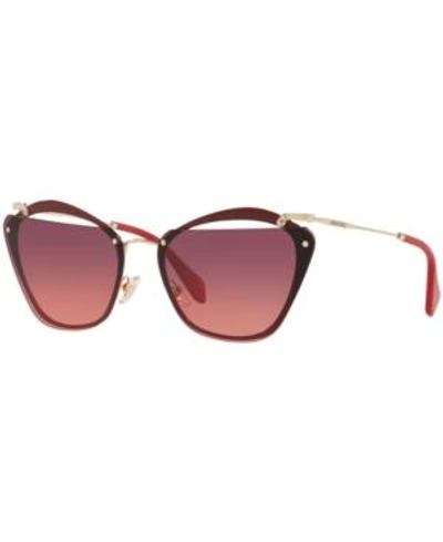 Shop Miu Miu Sunglasses, Mu 54ts In Purple Gradient/red