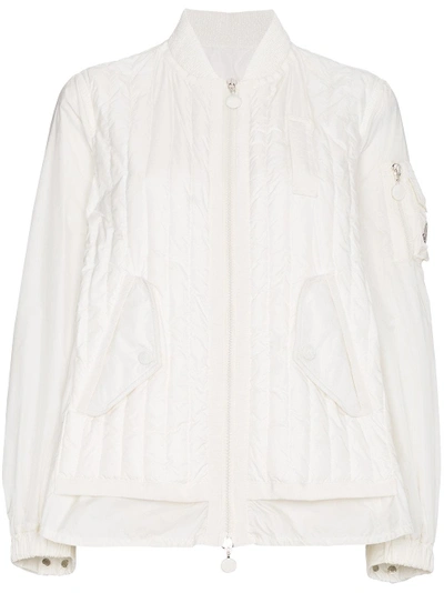 Shop Moncler Kim Quilted Bomber Jacket - White