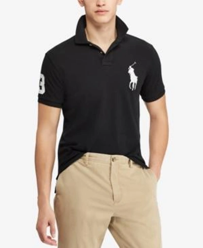 Shop Polo Ralph Lauren Men's Big Pony Custom Slim Fit Mesh Polo In Polo Black