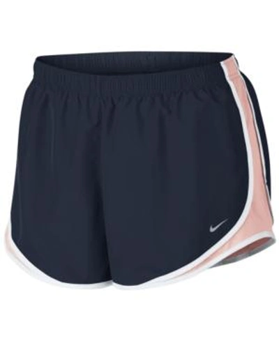 Shop Nike Plus Size Tempo Dri-fit Track Shorts In Obsidian/crimson Tint