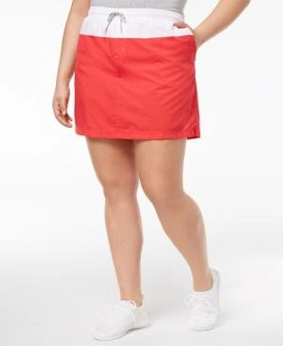 Shop Columbia Plus Size Sandy River Skort In Red Camellia/white