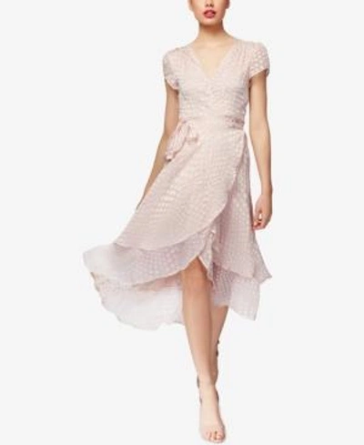 Shop Betsey Johnson Clip-dot Wrap Dress In Pink