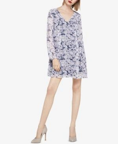 Shop Bcbgeneration Tie-back Printed Chiffon Dress In Lavender