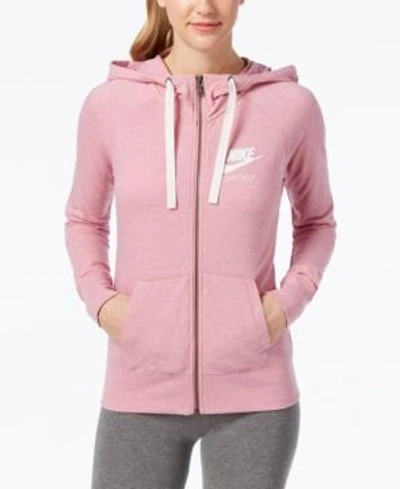 Shop Nike Gym Vintage Full-zip Hoodie In Elemental Pink