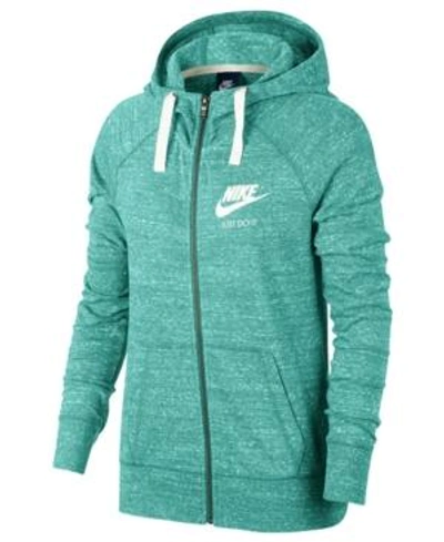 Shop Nike Gym Vintage Full-zip Hoodie In Emerald Rise