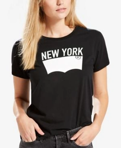 Shop Levi's New York Graphic T-shirt In Black