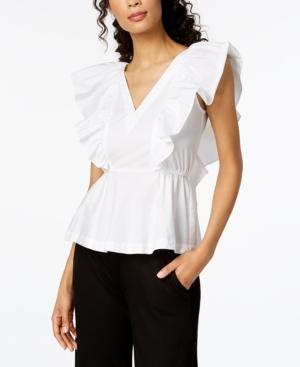 ruffle sleeve peplum top