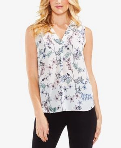 Shop Vince Camuto Sleeveless Printed Top In New Ivory