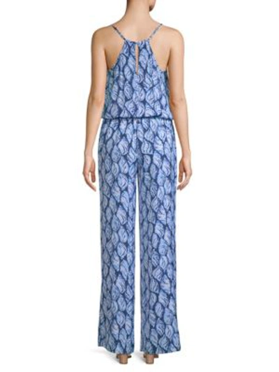 Shop Lilly Pulitzer Dusk Printed Jumpsuit In High Tide Navy