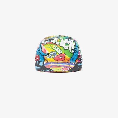 Shop Moschino Multicoloured Graphic Visor Cap