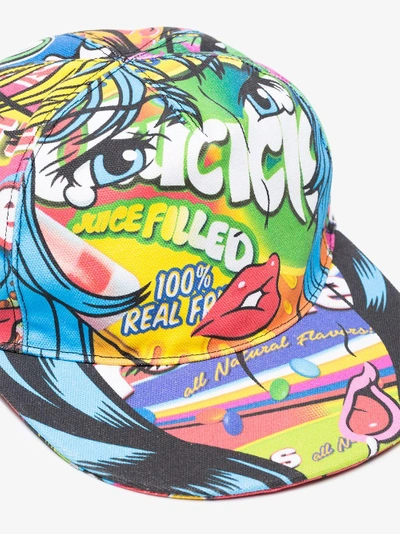 Shop Moschino Multicoloured Graphic Visor Cap