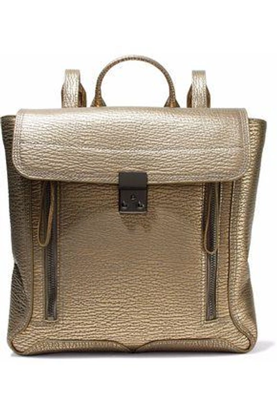 Shop 3.1 Phillip Lim / フィリップ リム 3.1 Phillip Lim Woman Pashli Metallic Textured-leather Backpack Gold