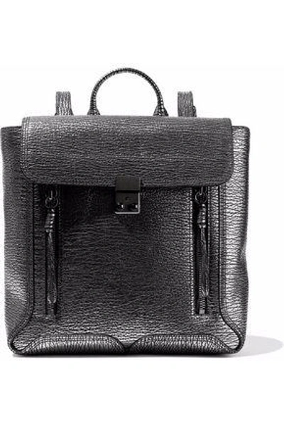 Shop 3.1 Phillip Lim / フィリップ リム Woman Pashli Metallic Textured-leather Backpack Dark Gray