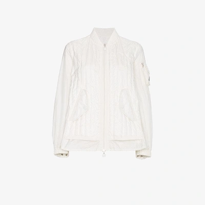 Shop Moncler Kim Quilted Bomber Jacket In White